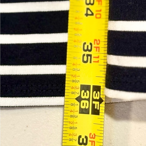 NWT ELIZA J Womens V Neck Striped Sleeveless Tiered Dress Navy and White Size L - Picture 10 of 10